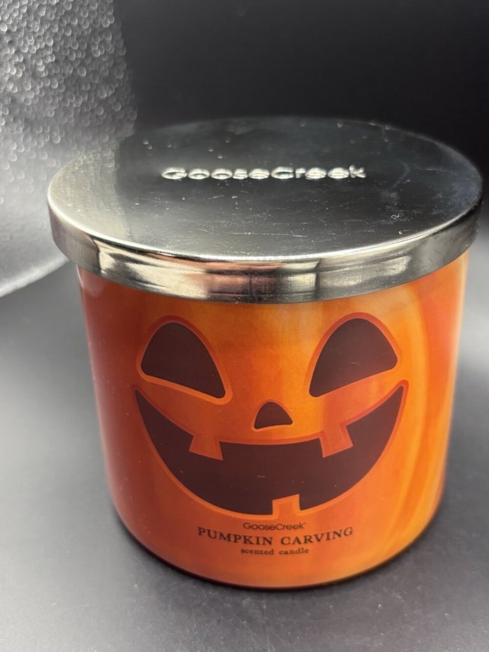 Goose Creek Pumpkin Carving 3 Wick Jar Candle 14.5 oz Halloween Jack-o’-lantern - Picture 2 of 14
